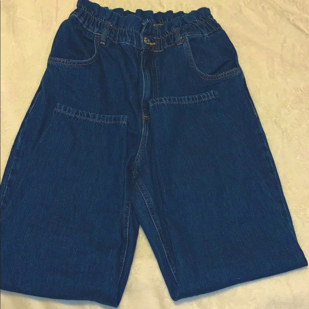ZARA Paper Bag Blue Jeans - Picture 7 of 8